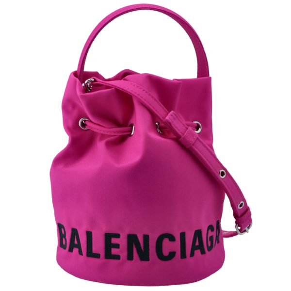 619458h852n5560 Balenciaga Wheel XS Drawstring Bucket Bag Pink