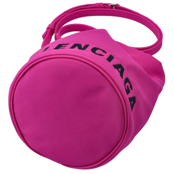 619458h852n5560 3 Balenciaga Wheel XS Drawstring Bucket Bag Pink