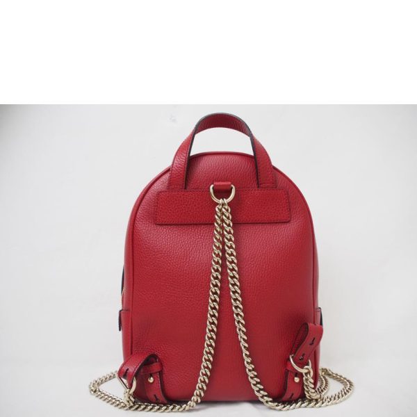 62072 2 Gucci Soho Interlocking Leather Backpack Red