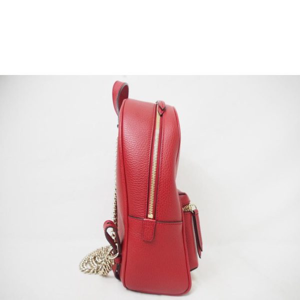 62072 6 Gucci Soho Interlocking Leather Backpack Red