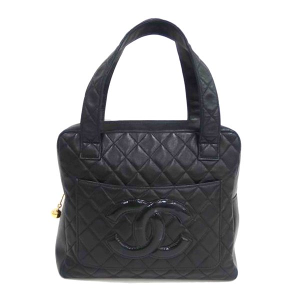 62083 1 Chanel Coco Mark Hand Tote Bag Black