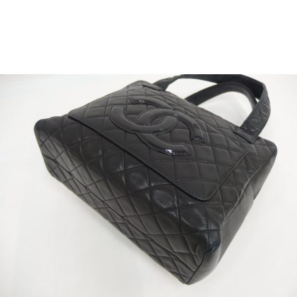 62083 4 Chanel Coco Mark Hand Tote Bag Black