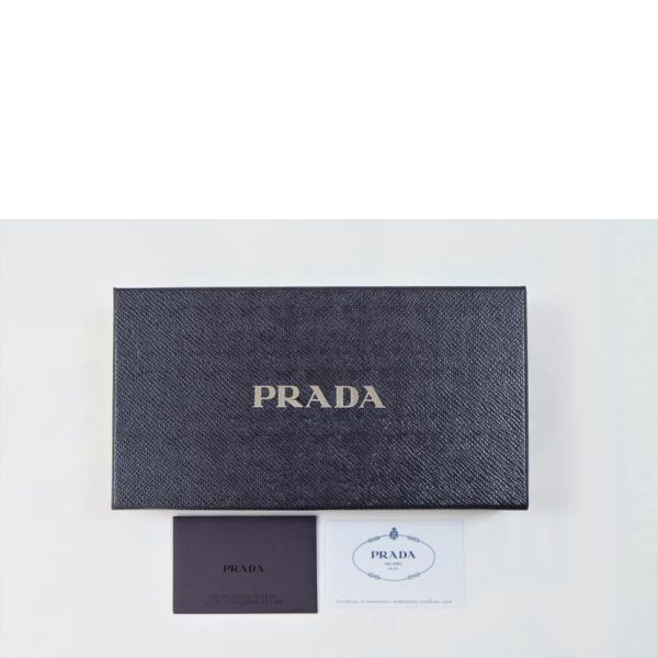 62298 6 PRADA Prada Saffiano Round Zipper Long Wallet Bag Black