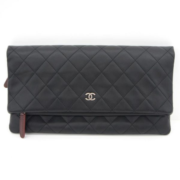 62411 1 Chanel Coco Mark Clamskin Clutch Bag