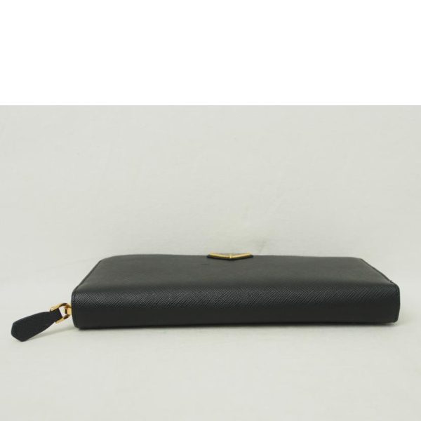 62546 5 PRADA Prada Saffiano Round Zipper Long Wallet Bag Black