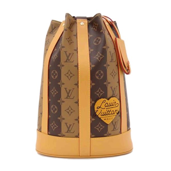 62697 1 Louis Vuitton Randone Messenger Monogram Stripe Shoulder Bag Brown