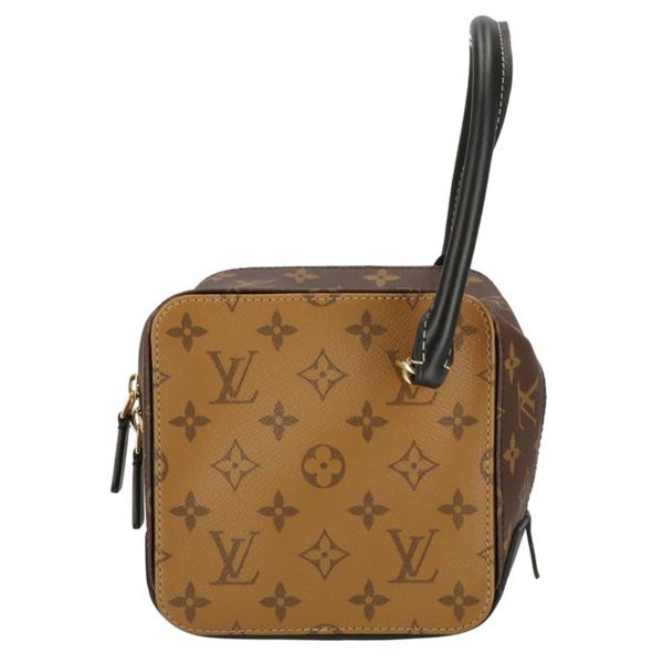 62823 1 Louis Vuitton Monogram Reverse Chain Shoulder Square Bag Brown