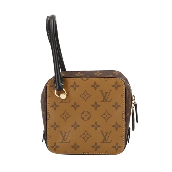 62823 2 Louis Vuitton Monogram Reverse Chain Shoulder Square Bag Brown