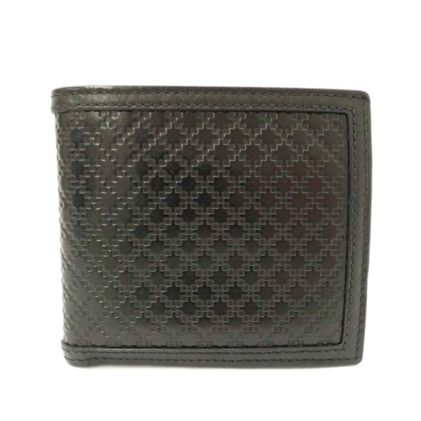 63048 1 GUCCI Black Leather Mens Diamante Bi Fold Wallet Black