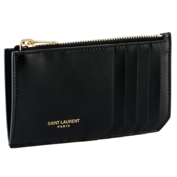 63199203p0j1000 Saint Laurent Paris Fragment Case Zip Card Case Credit Holder Black