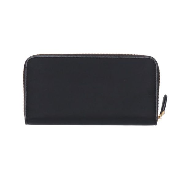 63330 2 Prada Nylon Round Zipper Long Wallet Bag Black