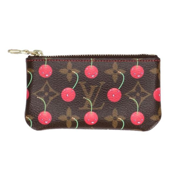 63590 1 Louis Vuitton Pochette Cle Monogram Cherry Key Holder