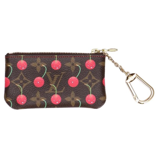 63590 2 Louis Vuitton Pochette Cle Monogram Cherry Key Holder