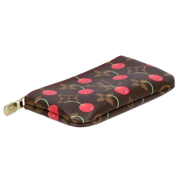 63590 4 Louis Vuitton Pochette Cle Monogram Cherry Key Holder