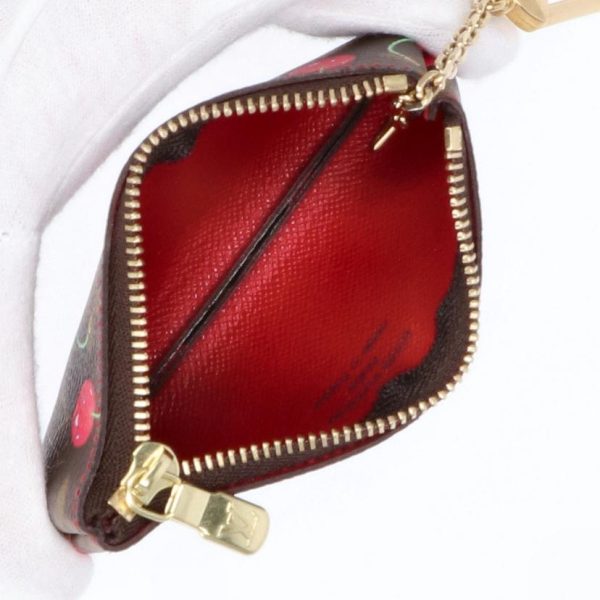 63590 5 Louis Vuitton Pochette Cle Monogram Cherry Key Holder