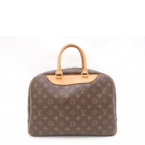 63604 2 Louis Vuitton Bowling Vanity Old Deauville Monogram Bag Brown