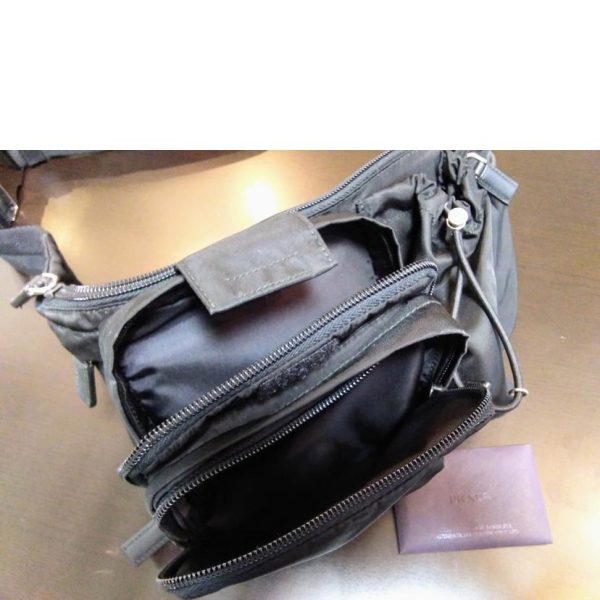 63631 6 PRADA Waist Pouch Bag Black