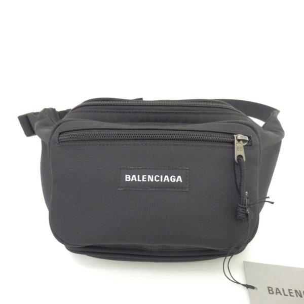 63639 1 Balenciaga Explorer Leather Solid Body Bag Black