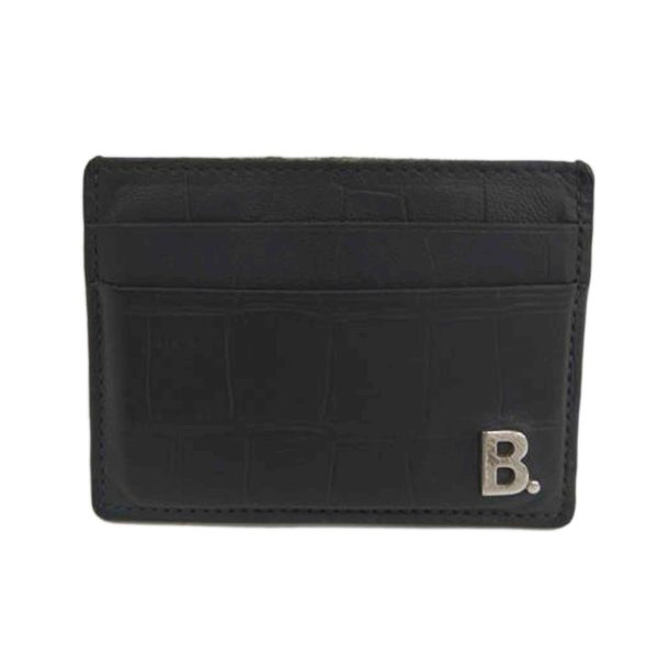 63639 1 Balenciaga Logo Card Case Black