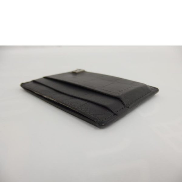 63639 3 Balenciaga Logo Card Case Black