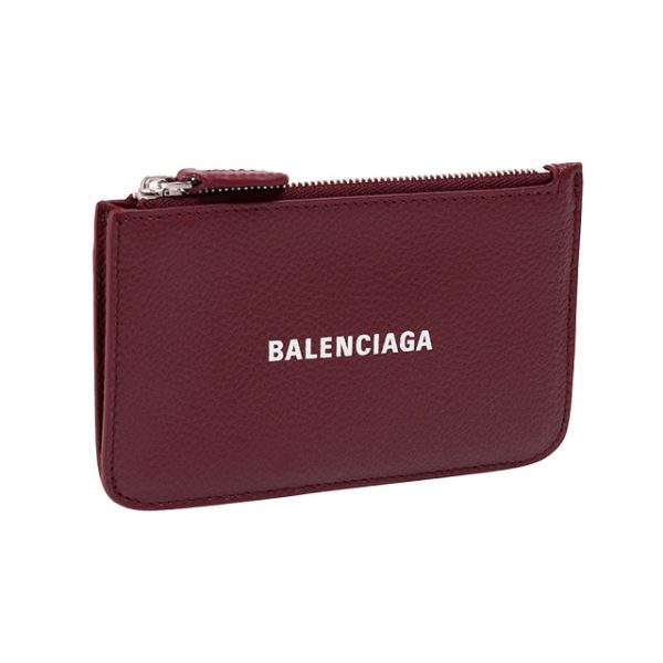 637130 1izi3 6091 BALENCIAGA Cash Zip Pouch Card Case Key Pouch Red x White