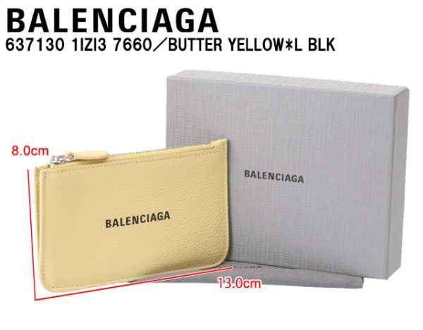 637130 1izi3 7660 1 BALENCIAGA Cash Zip Pouch Card Case Key Pouch Yellow x Black