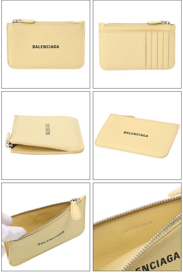 637130 1izi3 7660 2 BALENCIAGA Cash Zip Pouch Card Case Key Pouch Yellow x Black