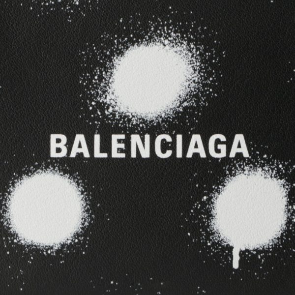 6371301wvg31097 3 Balenciaga Card Holder Coin Case Spray Dot Black White