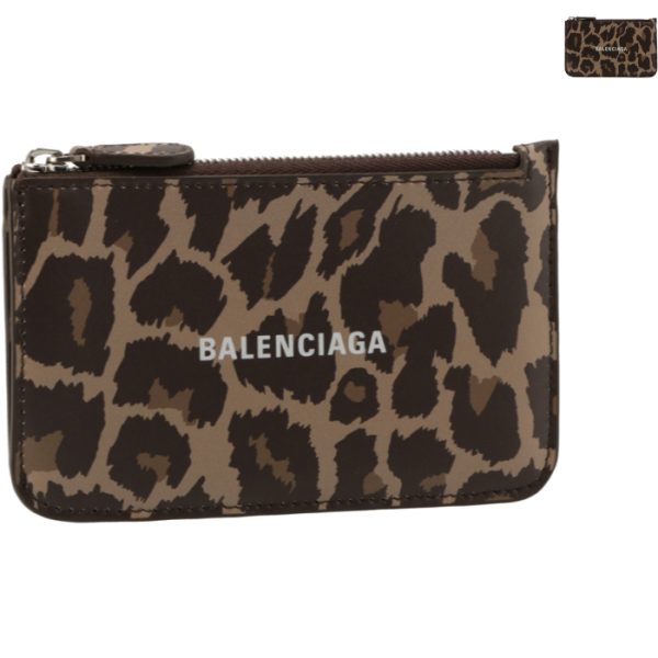 6371302aalk Balenciaga Card Holder Coin Case Brown