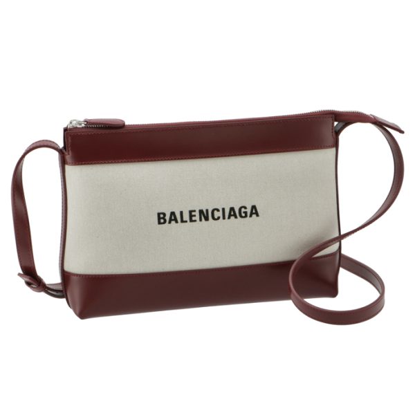 6394972hh2n9265 Balenciaga Logo Canvas Crossbody Bag Bordeaux White