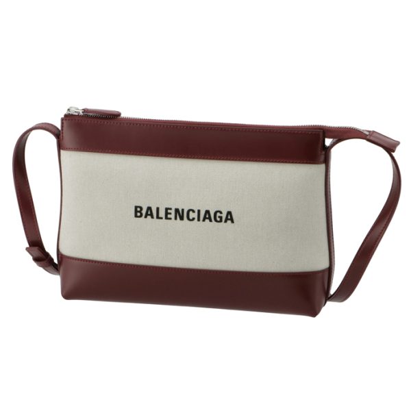 6394972hh2n9265 1 Balenciaga Logo Canvas Crossbody Bag Bordeaux White