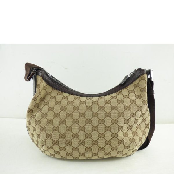 63970 2 Gucci GG Canvas Leather Shoulder Bag