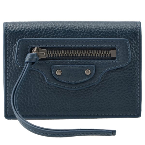 64010715ybx4403 1 Balenciaga Neo Classic Mini Wallet Navy