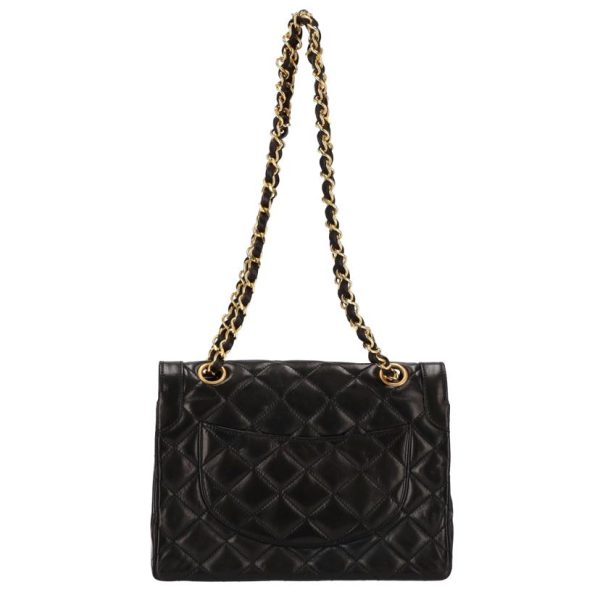 64029 2 Chanel Matelasse W Flap Chain Shoulder Bag Black