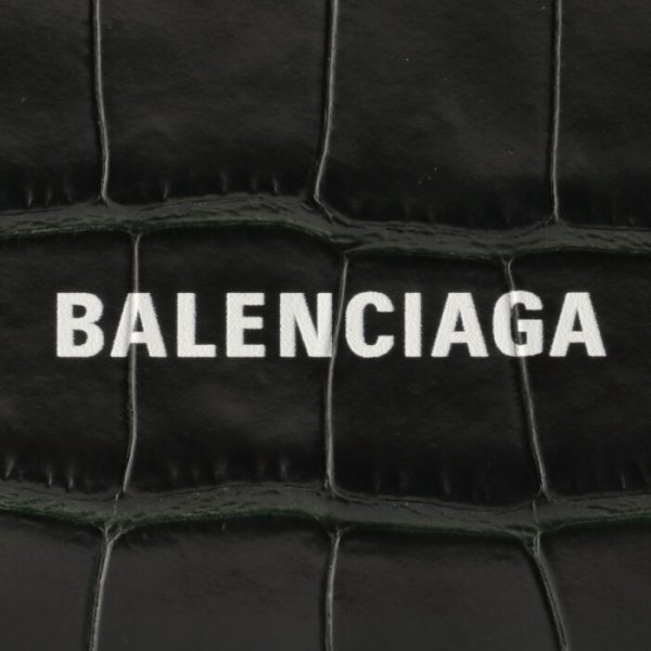 6405351rop33090 3 Balenciaga Croco Card Holder Coin Case Dark Green