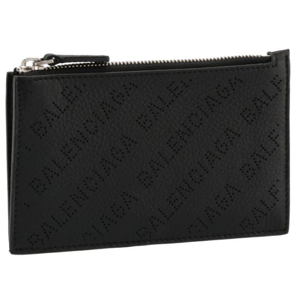 640535d6wzn1000 Balenciaga Card Holder Coin Case Black