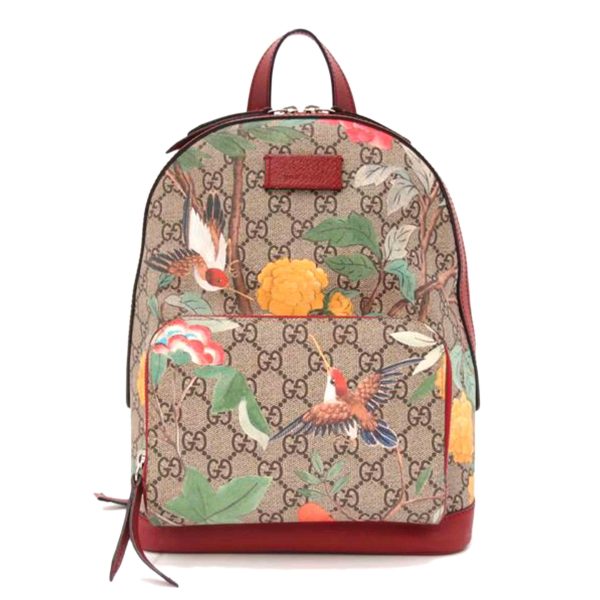 64097 1 Gucci GG Supreme Tian Backpack Red