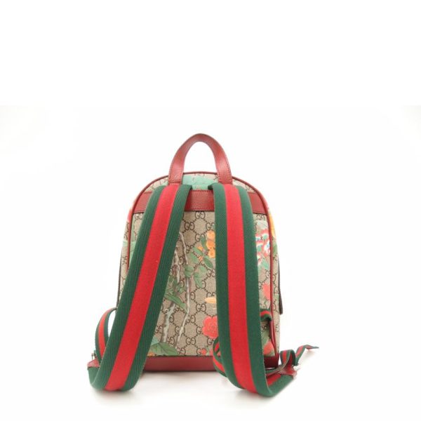 64097 2 Gucci GG Supreme Tian Backpack Red