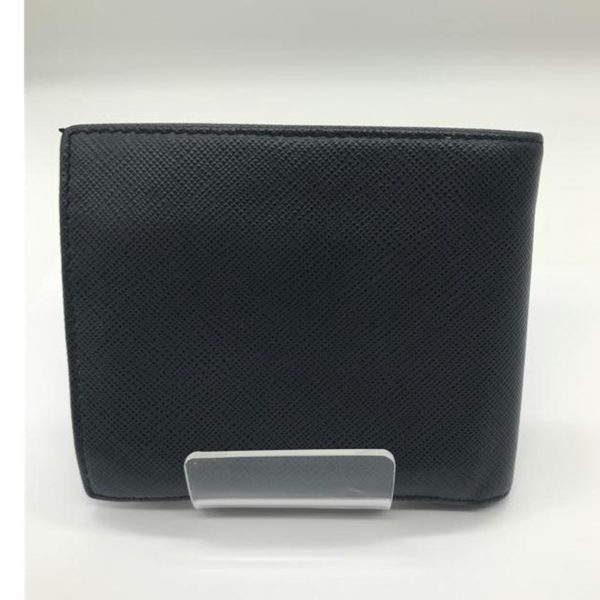 64290 2 PRADA Prada Saffiano Bi Fold Wallet Bag Black