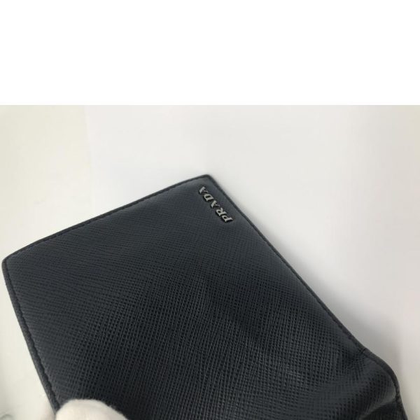 64290 7 PRADA Prada Saffiano Bi Fold Wallet Bag Black