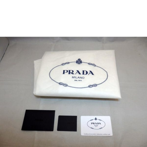 64630 7 PRADA 2WAY Leather Tote Black