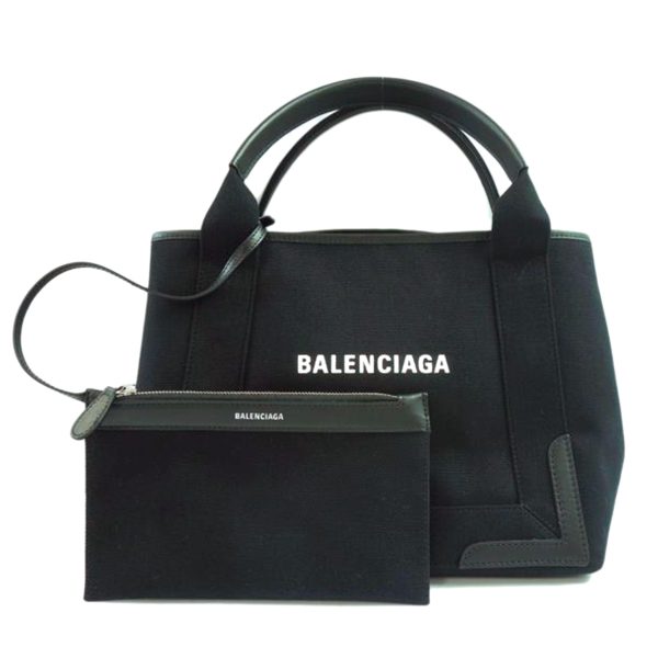 64937 1 Balenciaga Cabas Canvas Solid Tote Bag Black