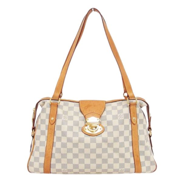 65030 1 Louis Vuitton Stresa PM Tote Bag Damier Azur Brown