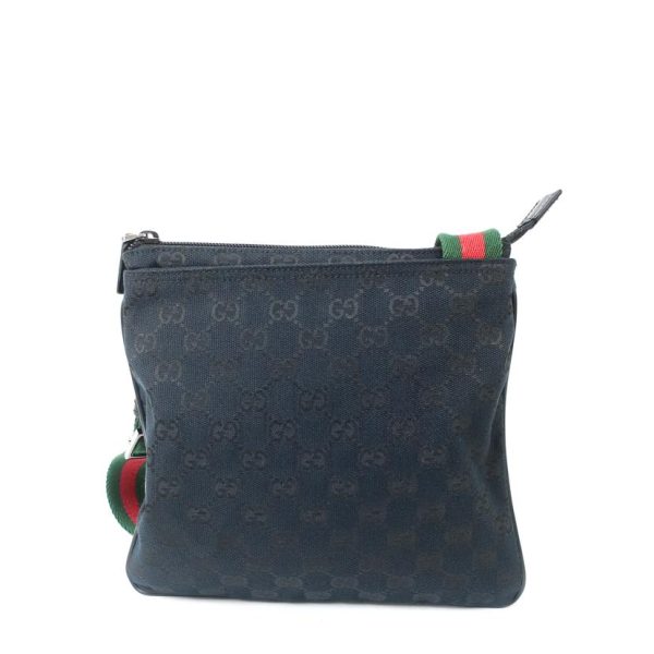 65080 2 GUCCI GG Canvas Shoulder Bag Sherry Line Black