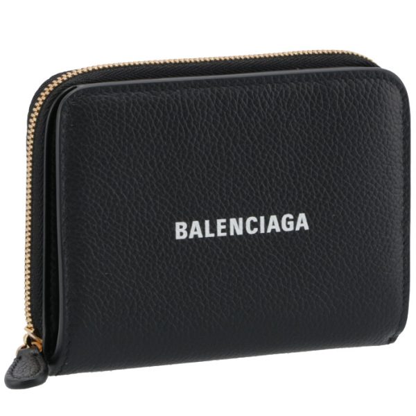 6508711izim1090 Balenciaga Bifold Wallet Black