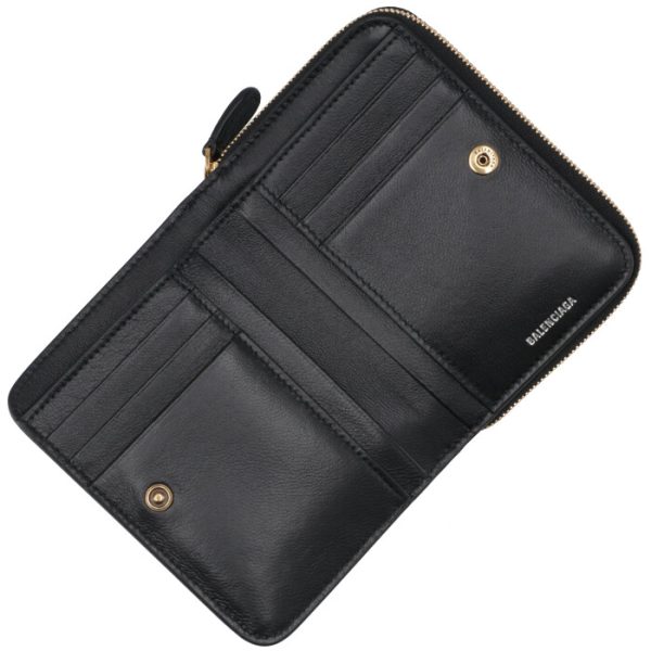 6508711izim1090 4 Balenciaga Bifold Wallet Black