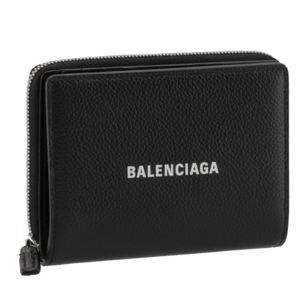 6508791izi31090 Balenciaga Cash Bifold Wallet Black