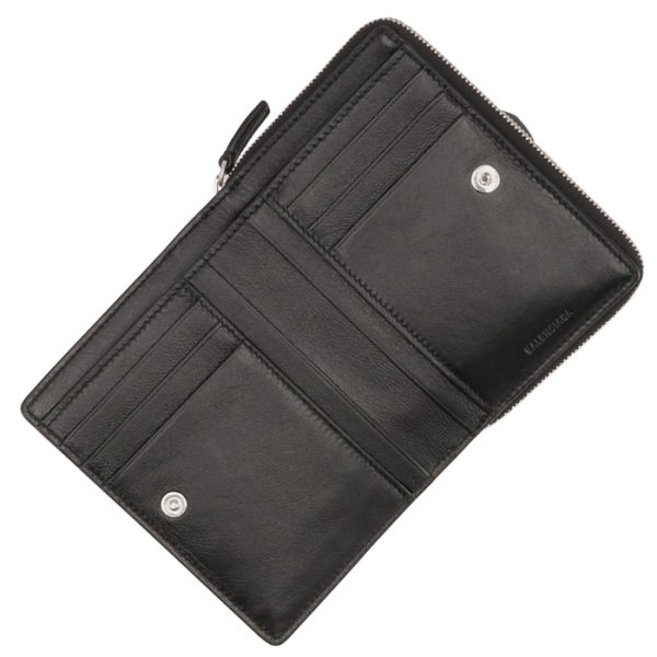 6508791izi31090 4 Balenciaga Cash Bifold Wallet Black