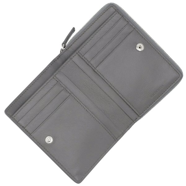 6508791izi31260 4 Balenciaga Cash Bifold Wallet Gray