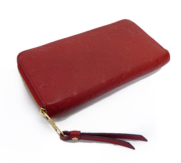 651 2 Louis Vuitton Monogram Empreinte Zippy Wallet Long Wallet Leather Red